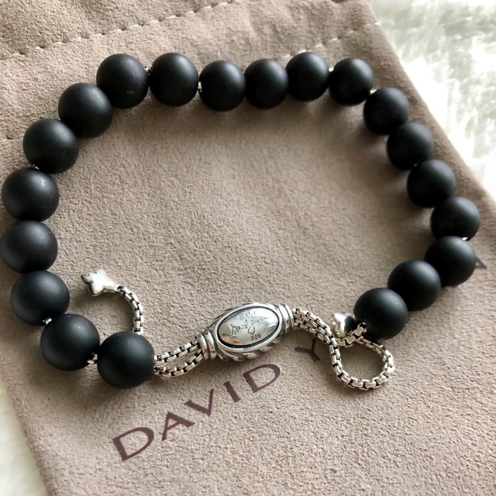 David Yurman Black Onyx Spiritual Bead Bracelet